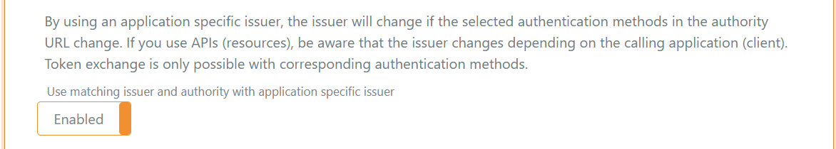 Configure matching issuer and authority