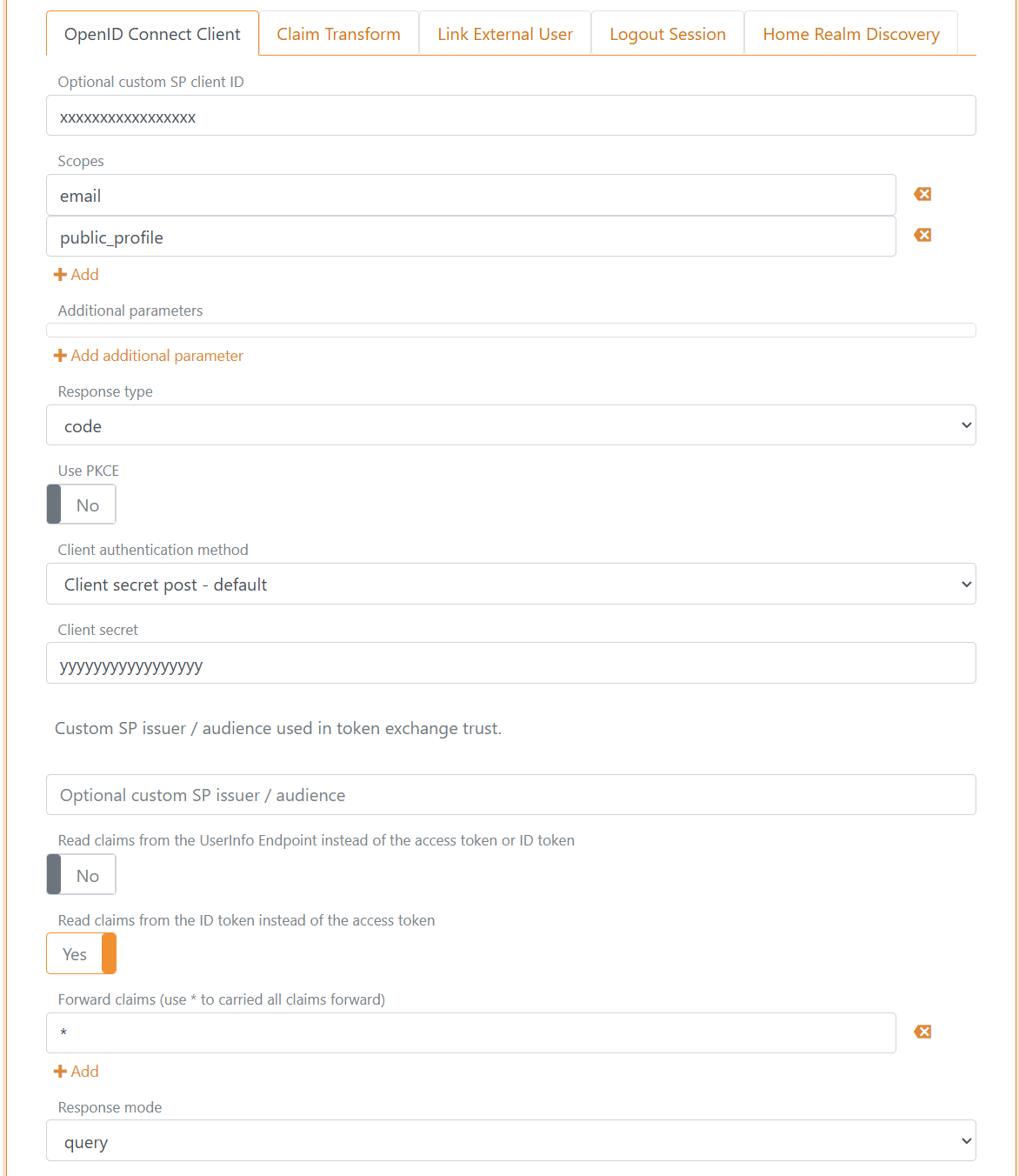 Configuration in FoxIDs
