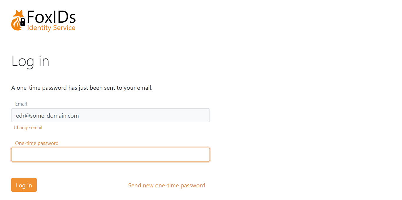 Login with one-time password via email